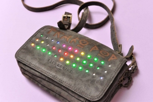 LED leather bag platoon kunsthalle front colours