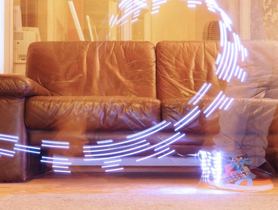persistance of vision led shoe