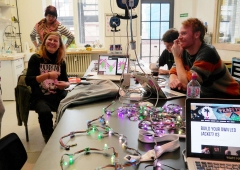 LED Jacket workshop Fab Lab Berlin working
