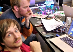 LED Jacket workshop Fab Lab Berlin thoma gnahm with stefan amaze festival