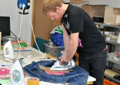 LED Jacket workshop Fab Lab Berlin ironing